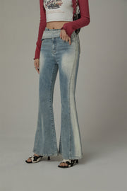 Washed Bootcut Denim Jeans