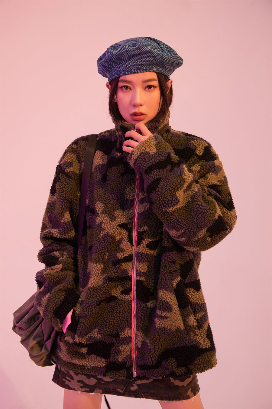 CHUU Call Your Name Camouflage Fleece Jacket