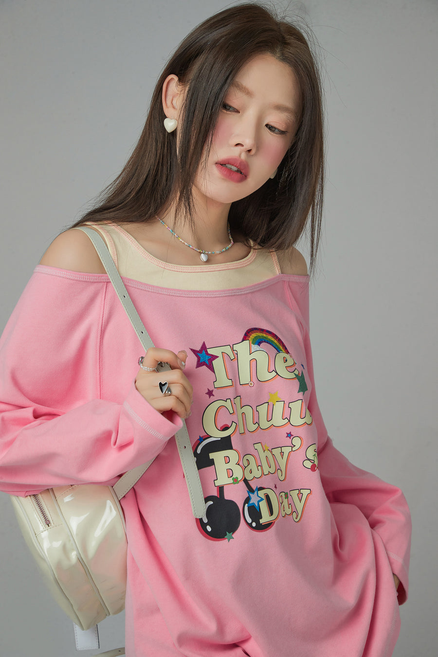 CHUU Baby'S Day Off-Shoulders T-Shirt