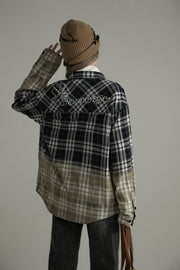 Gradient Check Loose Fit Shirt