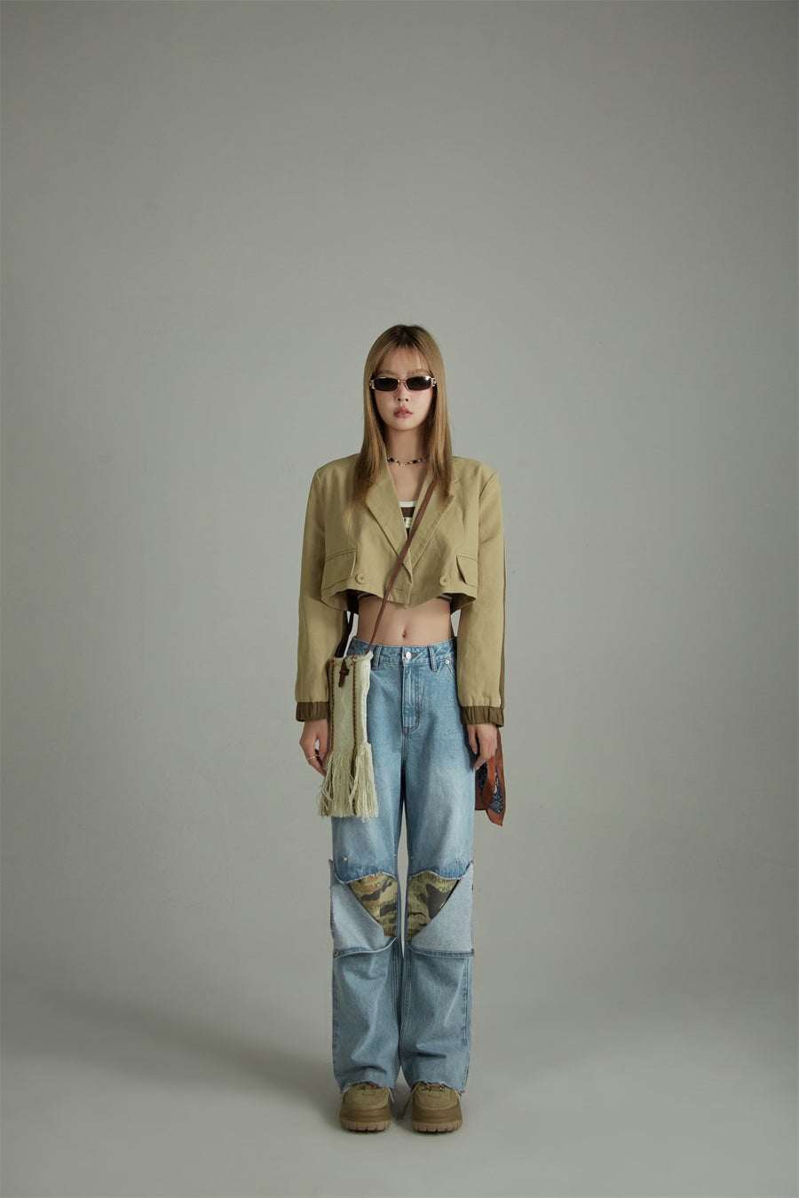 CHUU Noe Cropped Blazer Outer Jacket