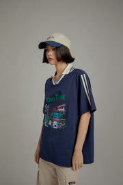 Noe Printed Town Open Collar T-Shirt