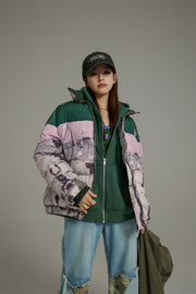 Color Matching Overfit Duck Down Padding Jacket