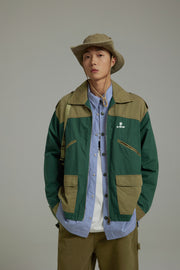 Color Block Zip-Up Field Jacket