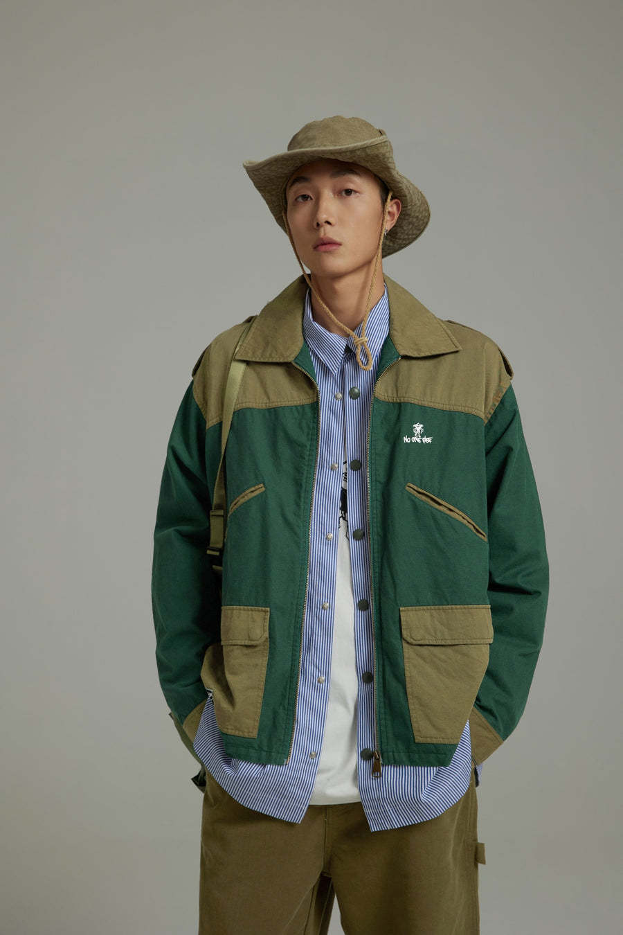 CHUU Color Block Zip-Up Field Jacket