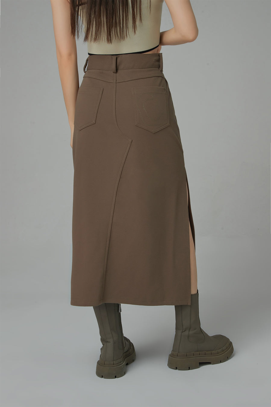 CHUU A New Thing Split A-Line Cargo Skirt