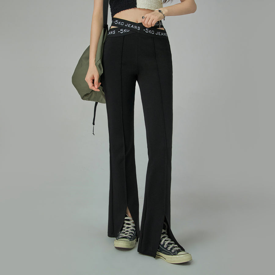 CHUU X-Cross Waist Banding Bootcut Pants