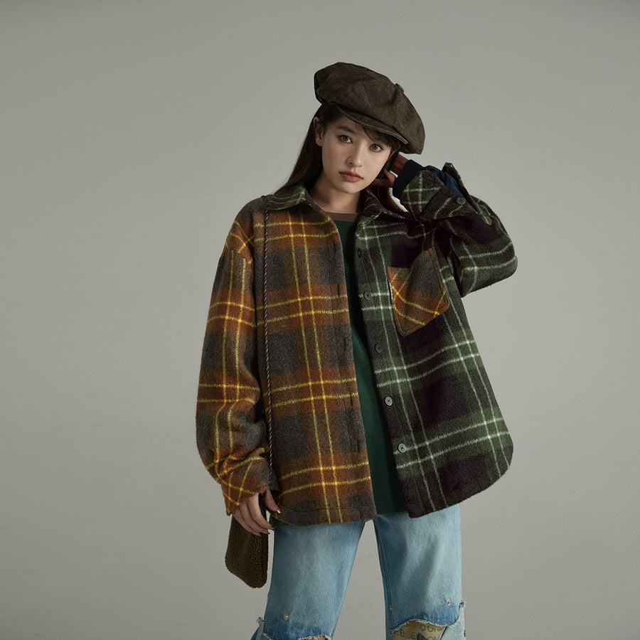 CHUU Check Colored Loose Fit Coat