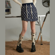 Western Pattern Print Unbalanced Skirt