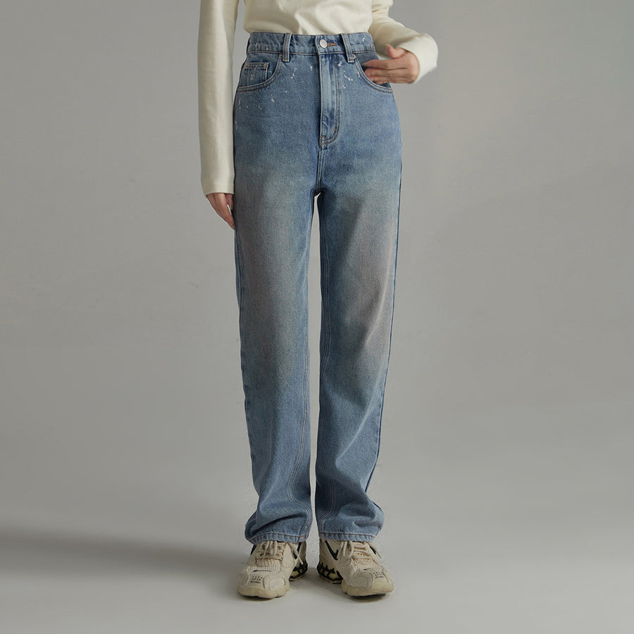 CHUU High-Waist Wide Straight Jeans