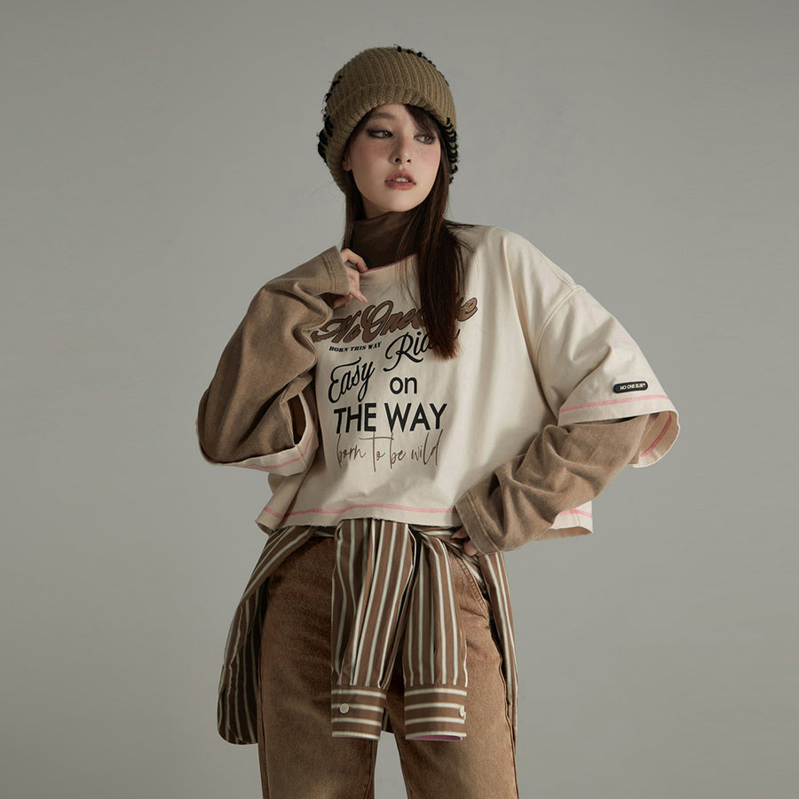 CHUU Easy Ride On The Way Crop T-Shirt