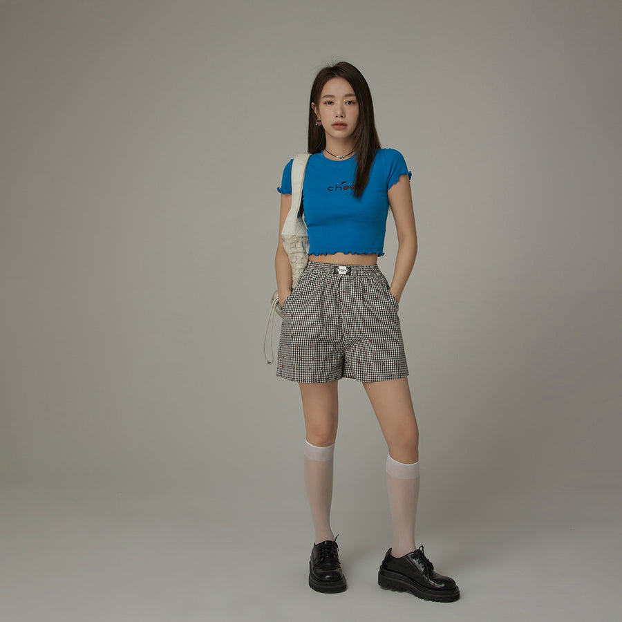 CHUU Cherry Check Shorts