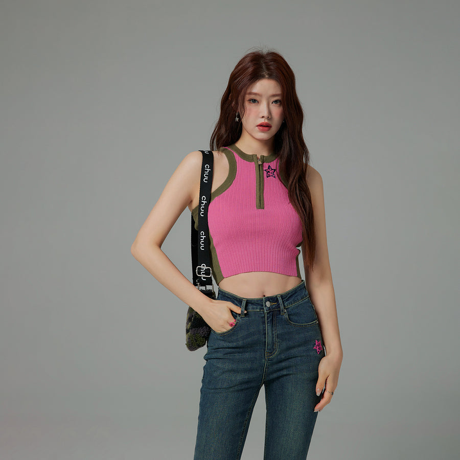 CHUU Break It Down Ribbed Sleeveless Top