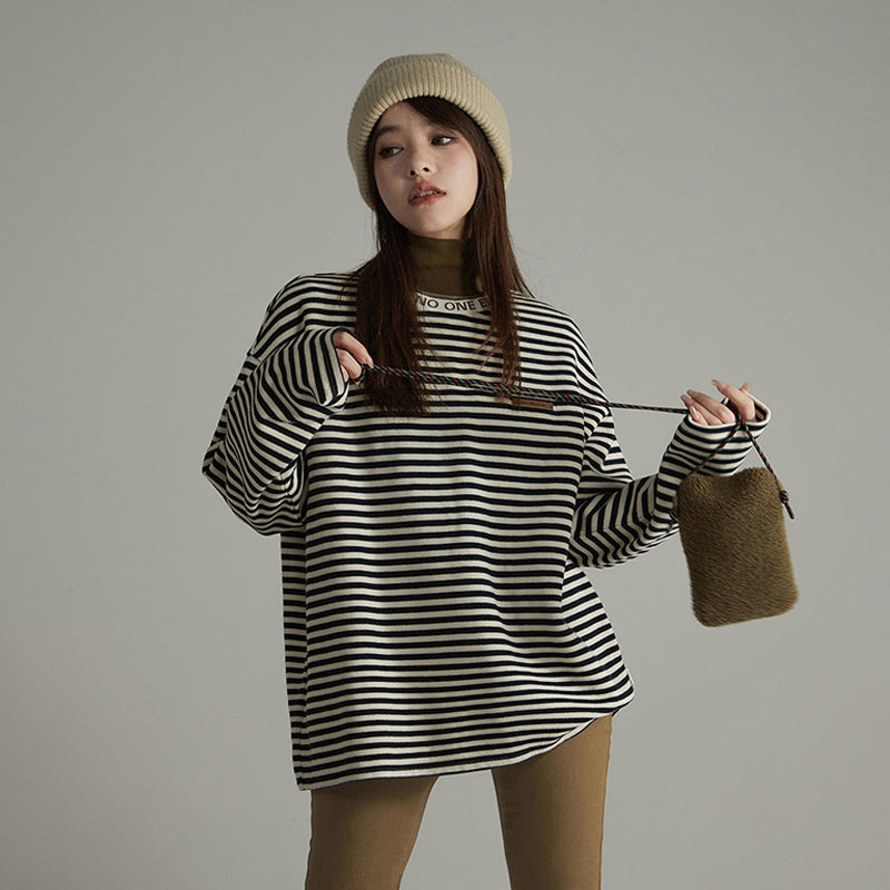 CHUU Striped Loose Fit T-Shirt