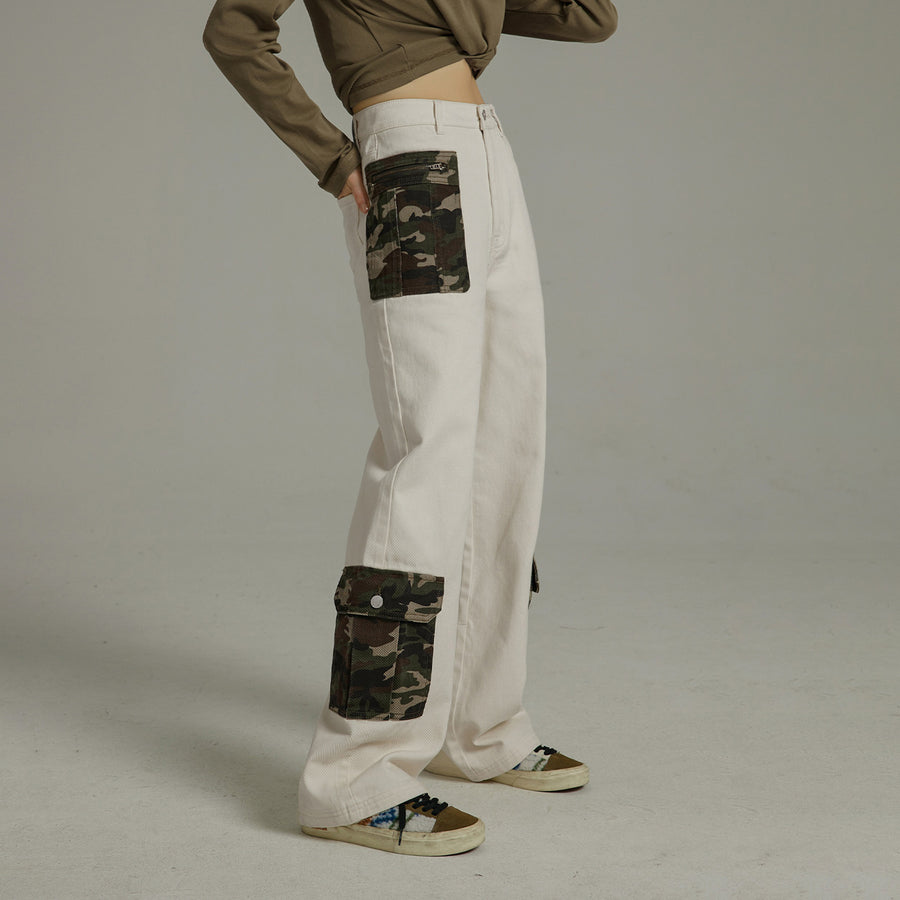 CHUU Camouflage Pocket Straight Casual Pants