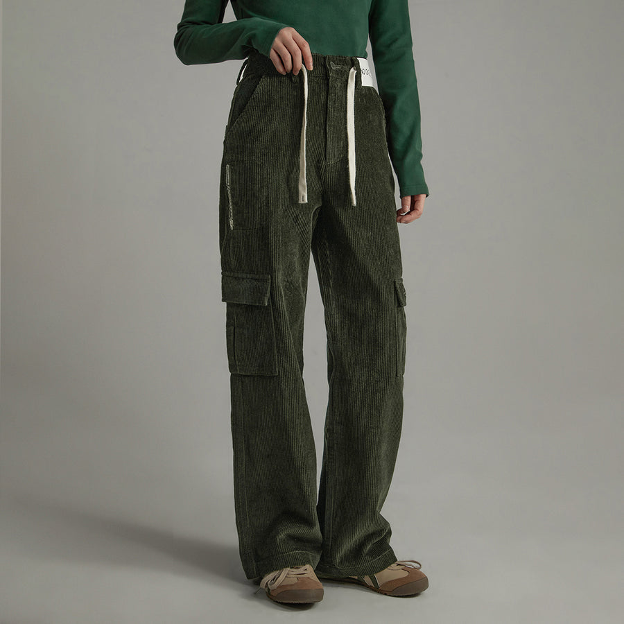 CHUU Corduroy Straight Cargo Pants