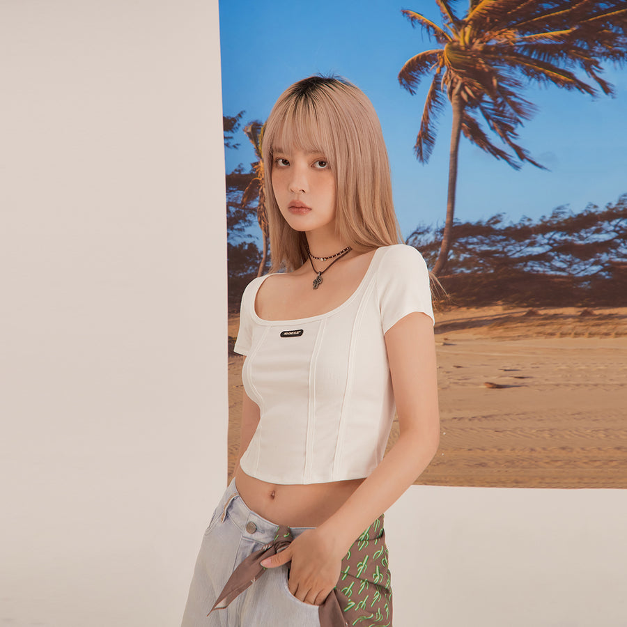 CHUU Square Crop Short Sleeve T-Shirt