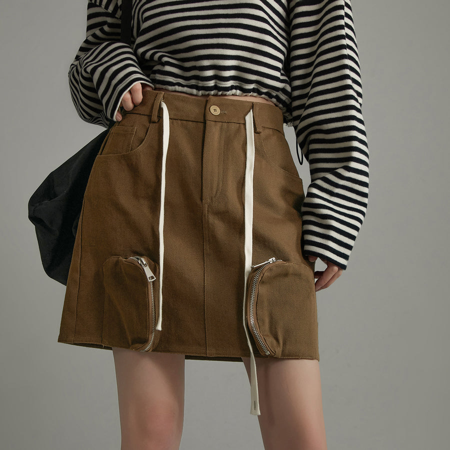 CHUU Pocket High-Waisted Mini Skirt