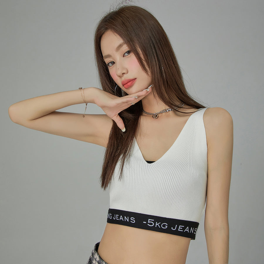 CHUU '-5Kg Jeans Knit Bra Top