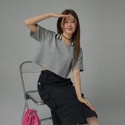 Chuu Lapel Loose Fit T-Shirt