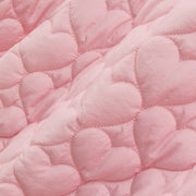 Fur Hoodie Heart Quilted Jacket