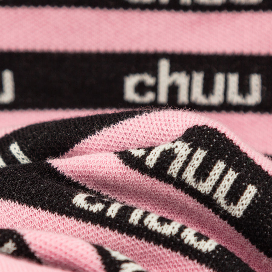 CHUU Stripes Chuu Logo Knit Cardigan