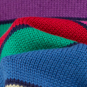 Technicolour Dream Open Collar Stripe Knit Sweater