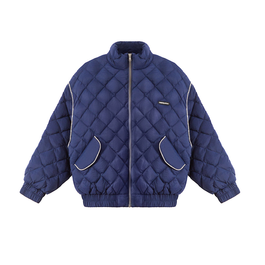 CHUU Argyle Collar Quilted Padding Jacket