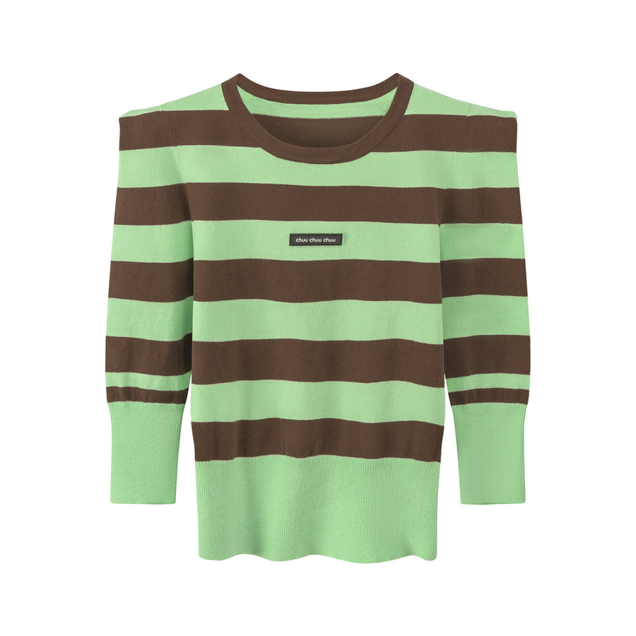 CHUU You Are So Sweet Stripes Knit Top