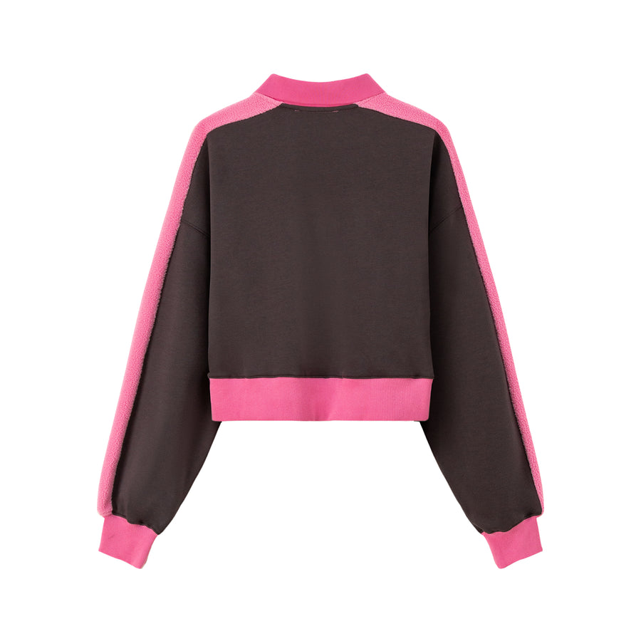 CHUU Your Favorite Girl Cherry Fleece Loose Sweatshirt