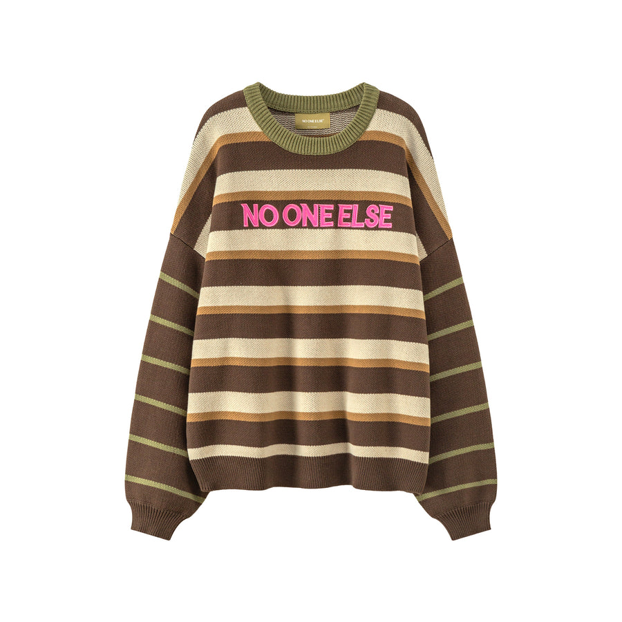 CHUU Stripe Loose Fit Knit Sweater