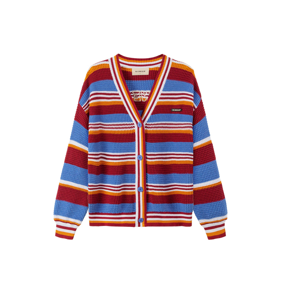 CHUU Striped Knit Cardigan