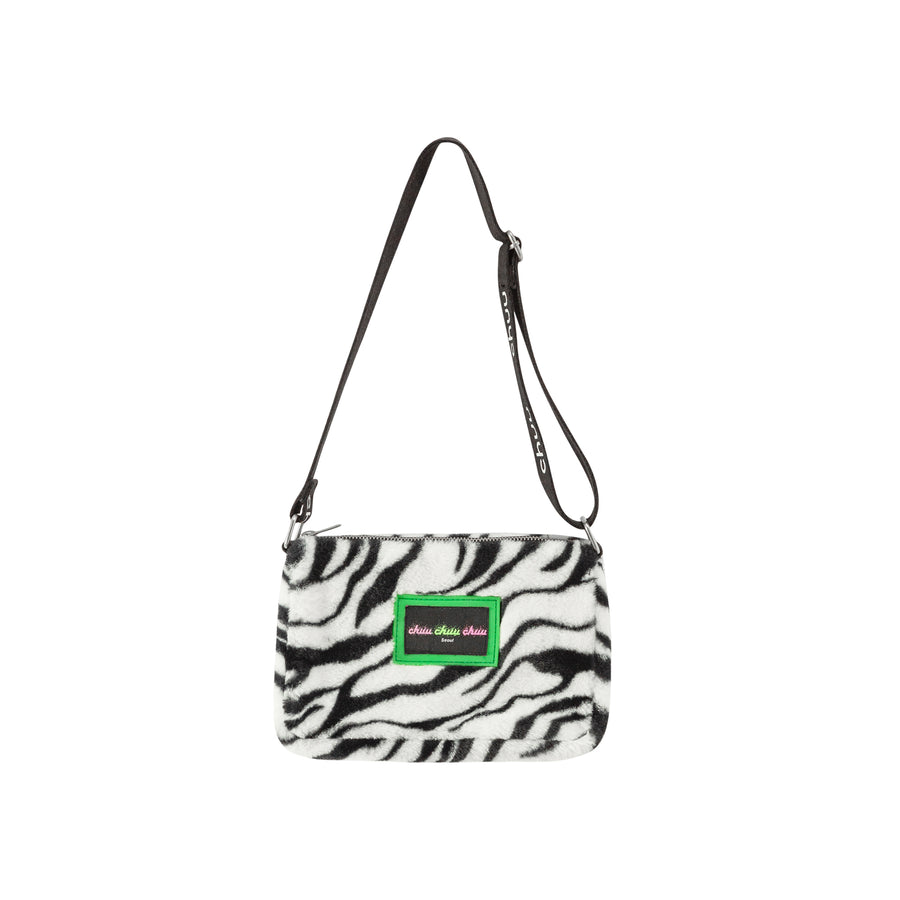 CHUU Zebra Faux Fur Mini Shoulder Bag