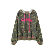 Moving On Hot Girl Camouflage Loose-Fit Hoodie