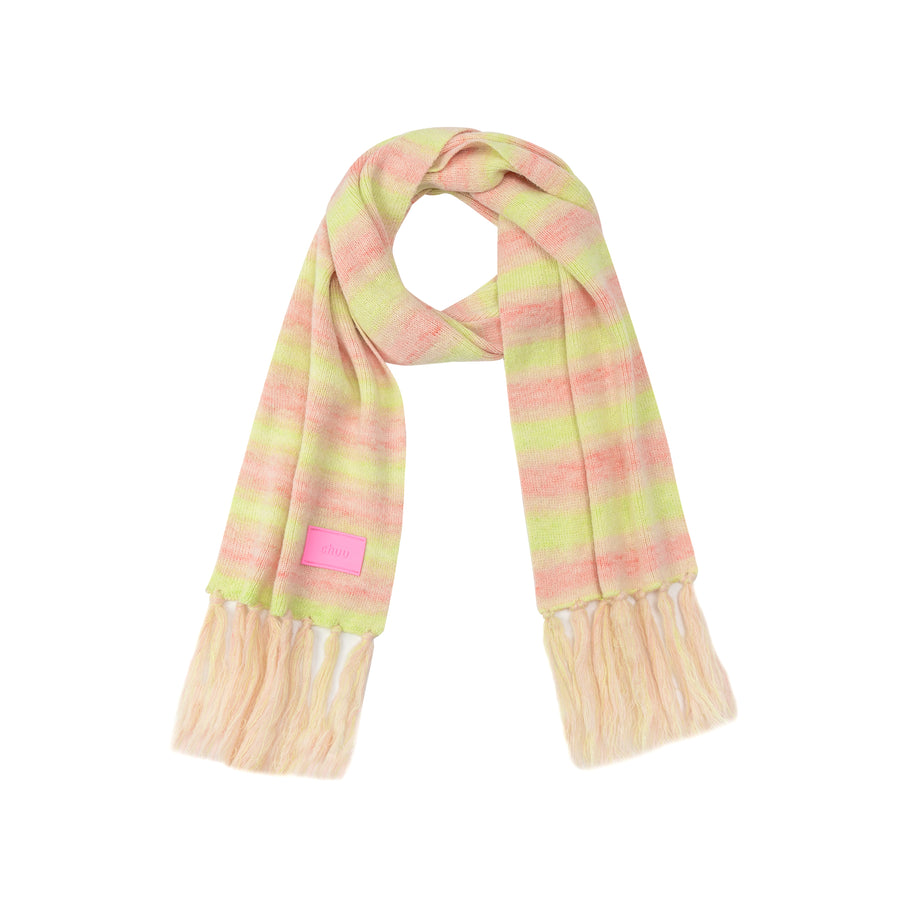 CHUU Striped Fringe Scarf