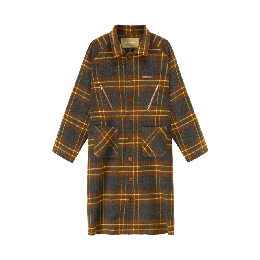 CHUU Vintage Check Loose Coat