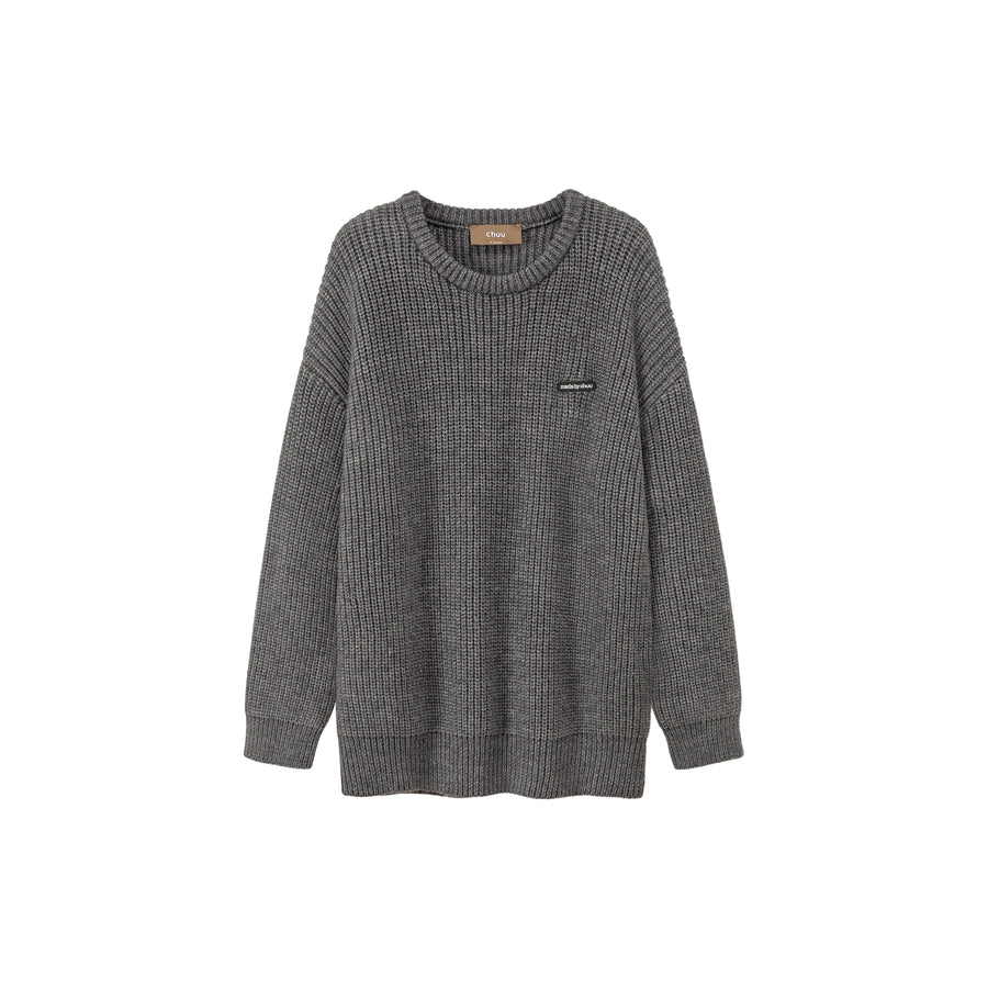 CHUU By The Riviera Round Neck Loose Fit Knit Sweater