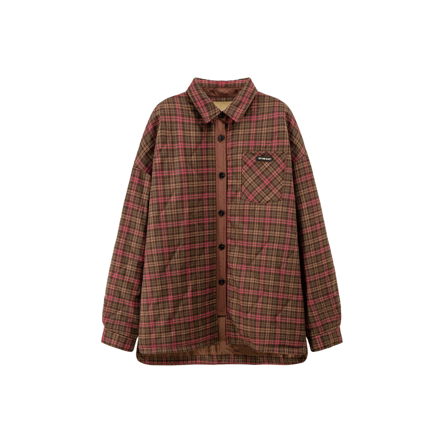 CHUU Check Loose Quilted Jacket