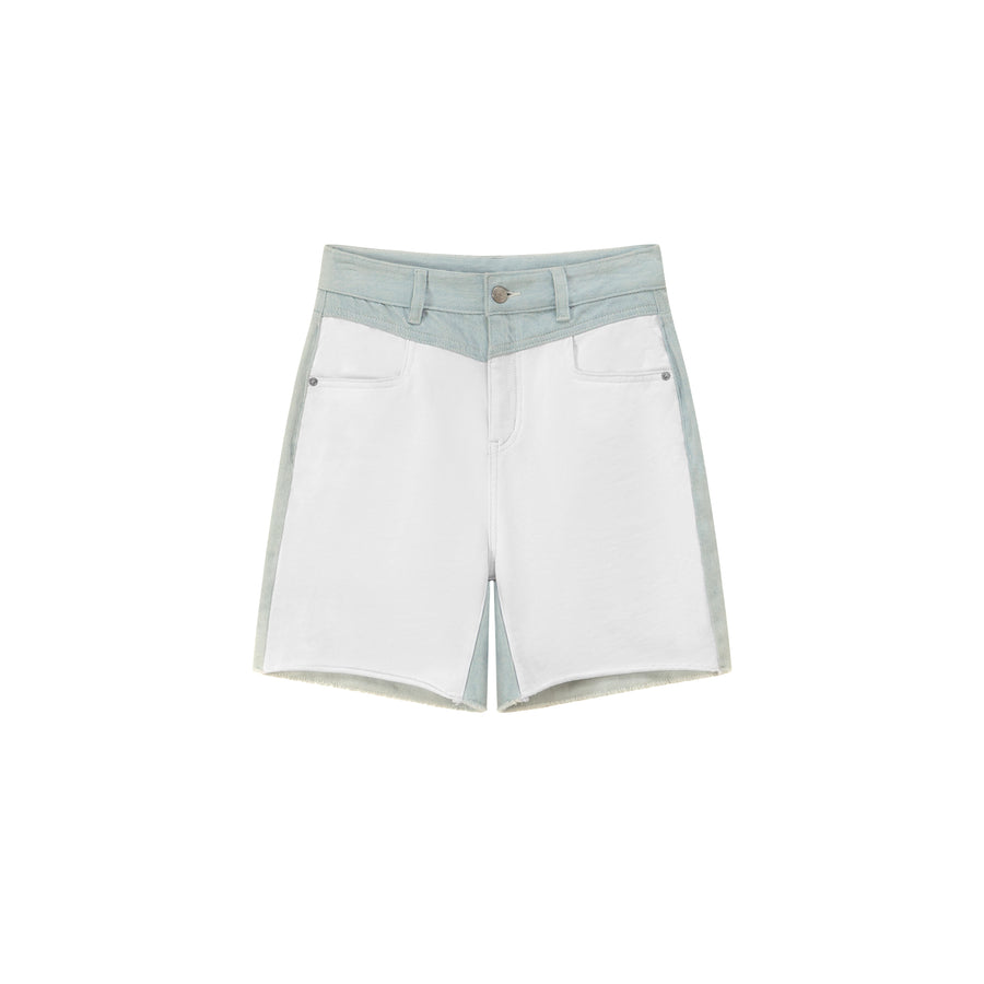 CHUU Contrast Two Toned Wide Shorts