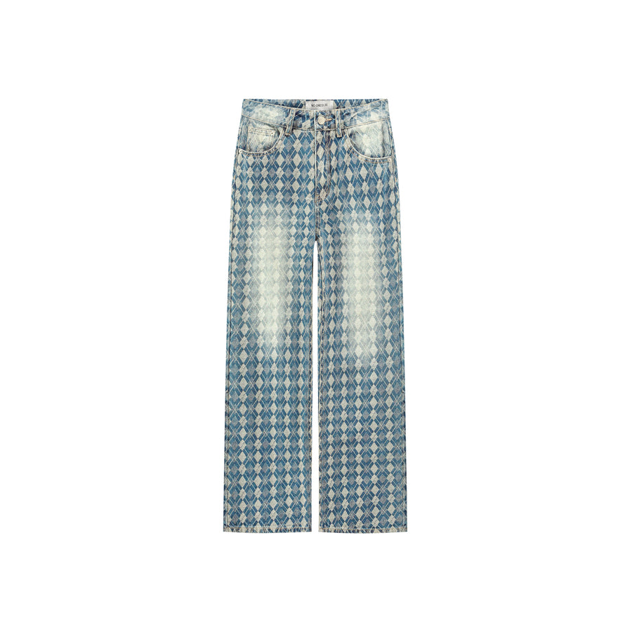 CHUU Gradient Argyle Jeans