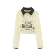 Chuu Girl Cut Out Collar Crop Top