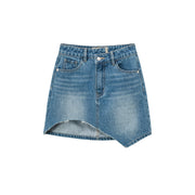 Unbalanced Denim Mini Skirt