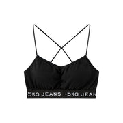 '-5Kg Jeans Cross Straps Bra Top