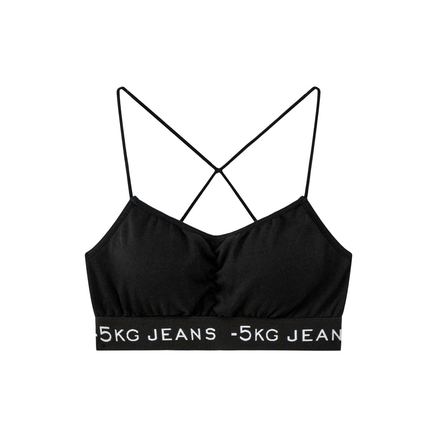 CHUU '-5Kg Jeans Cross Straps Bra Top