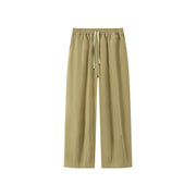 Cotton Ankle Cropped Wide Pants