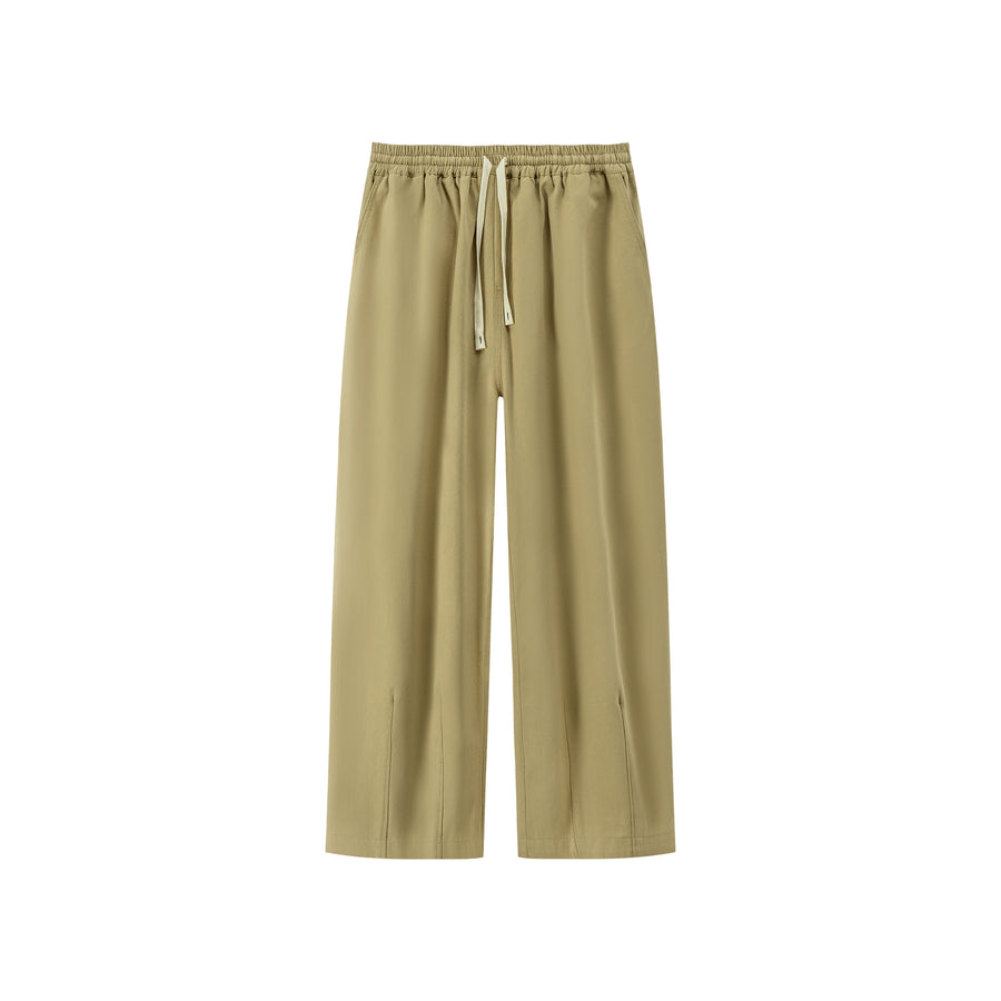 CHUU Cotton Ankle Cropped Wide Pants