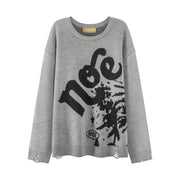 Noe Print Loose Fit Knit Top