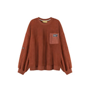 Side Pocket Fleece Round Neck Sweatshirt