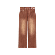 Brown Gradient Denim Wide Pants