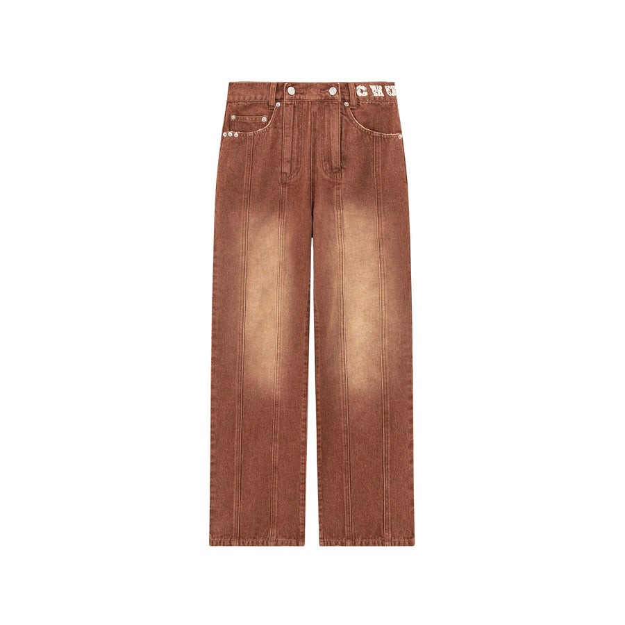 CHUU Brown Gradient Denim Wide Pants